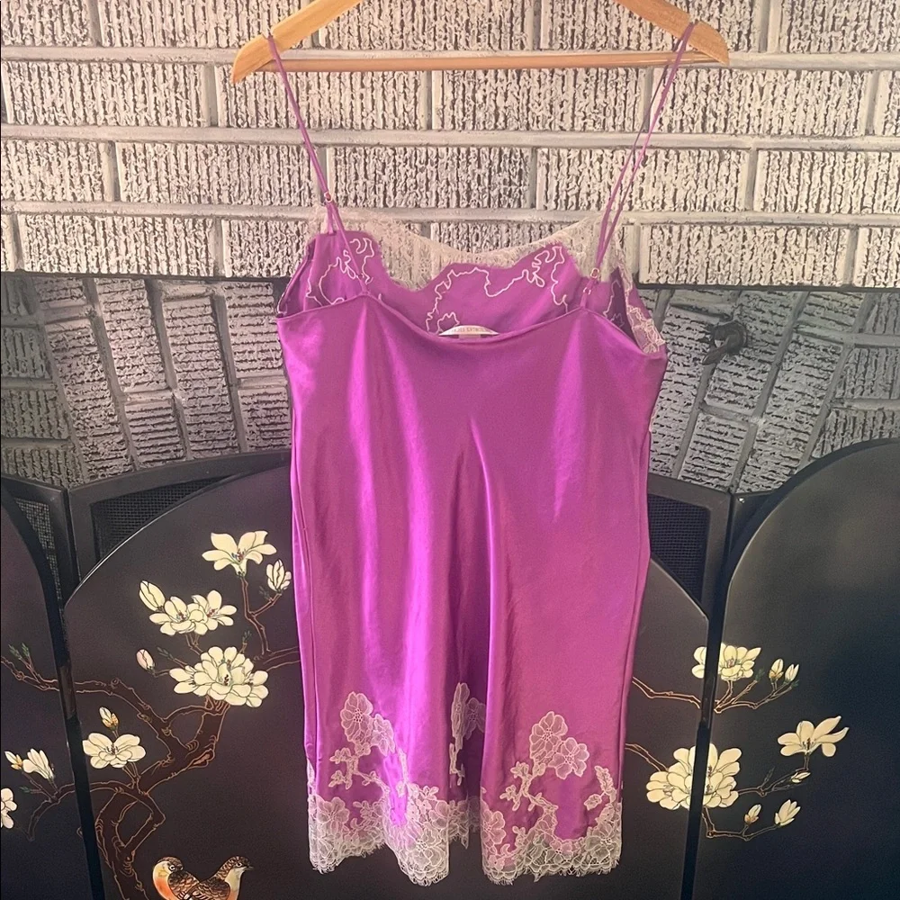 Vintage Victoria's Secret Purple Chemise with White Lace